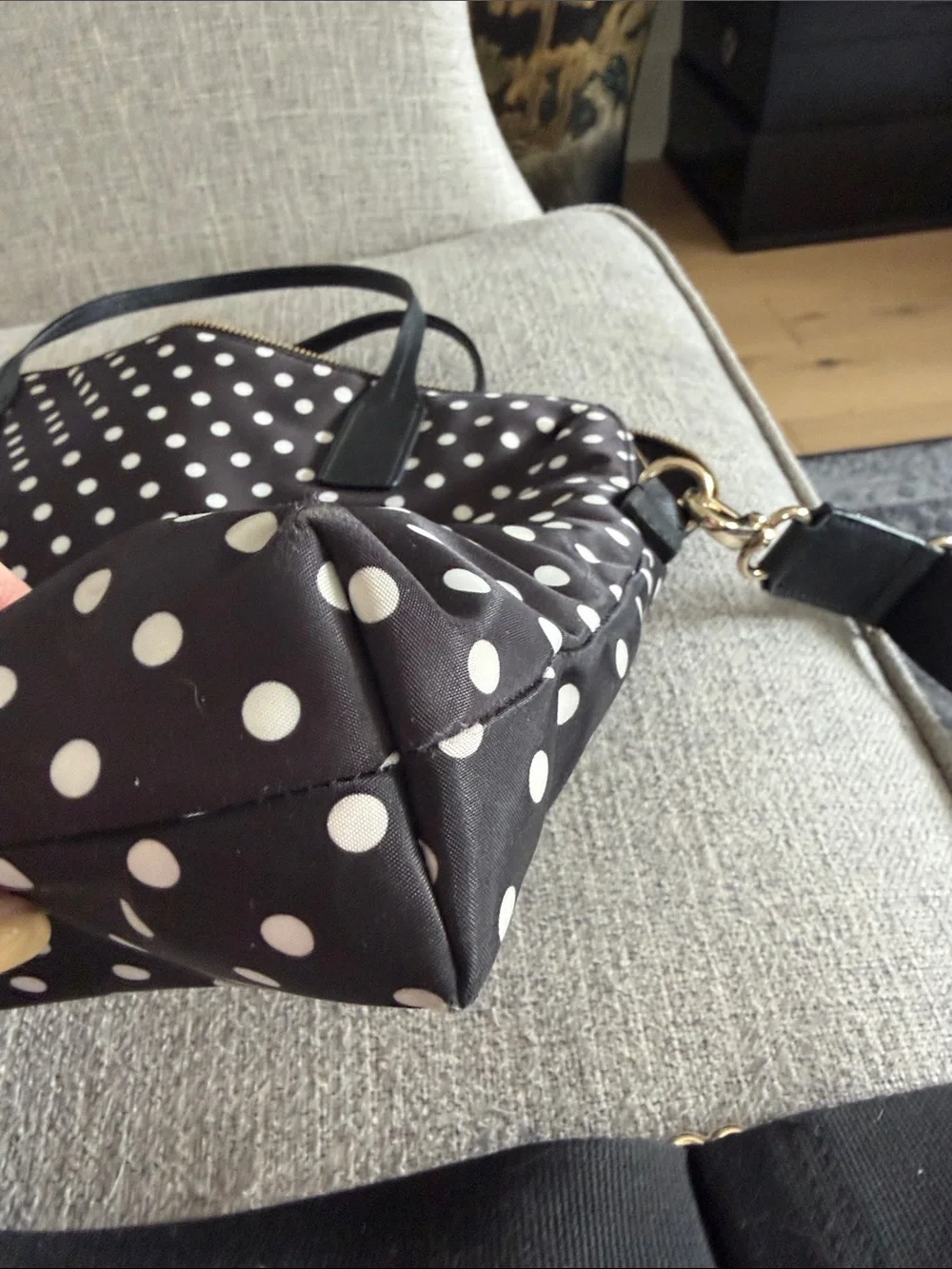 kate spade Black with White Polka Dot laptop bag